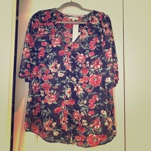 NWT Skies Are Blue Mayven V-Neck Blouse